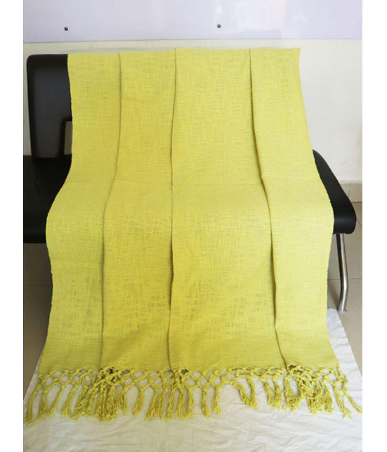 HUGS N RUGS - 3 Seater Cotton Throw ( Pack of 1 ) - Yellow