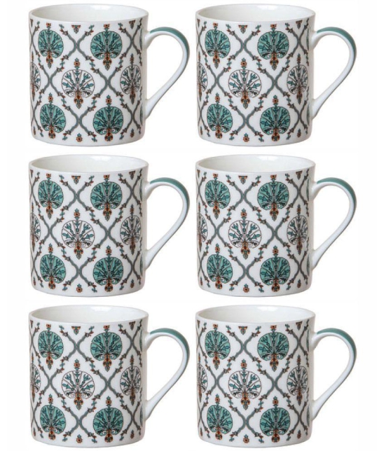 GoodHomes - Bone China Single Walled Coffee Cup 210 ml ( Pack of 6 ) - Multicolor