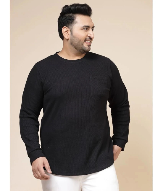 Rigo Cotton Slim Fit Self Design Full Sleeves Mens T-Shirt - Black ( Pack of 1 ) - None