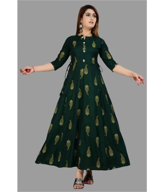 SIPET - Green Rayon Womens Anarkali Kurti ( Pack of 1 ) - None