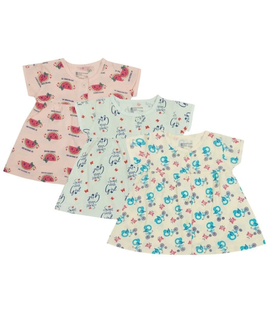 Bodycare Multicolor Cotton Baby Girl Frock ( Pack of 3 ) - None