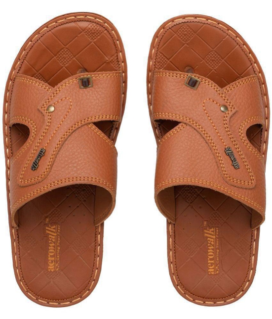 Aerowalk - Rust Men's Leather Slipper - None