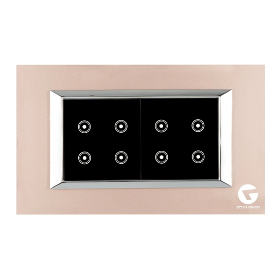 L&G 4M Touch Switch Board, Smart Touch Switch Panel | German Technology with Indian Standards-Bronze / Glass