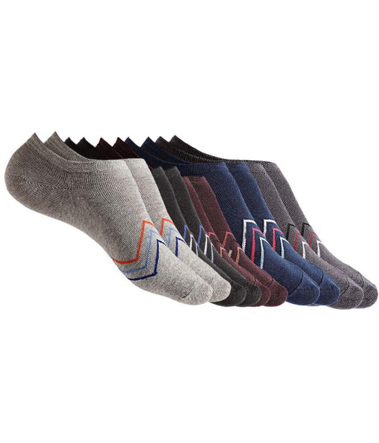 Texlon - Multicolor Cotton Men's No Show Socks ( Pack of 5 ) - Multicolor