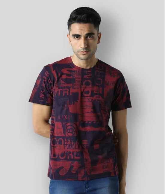 Huetrap - Maroon Cotton Regular Fit  Mens T-Shirt ( Pack of 1 ) - None