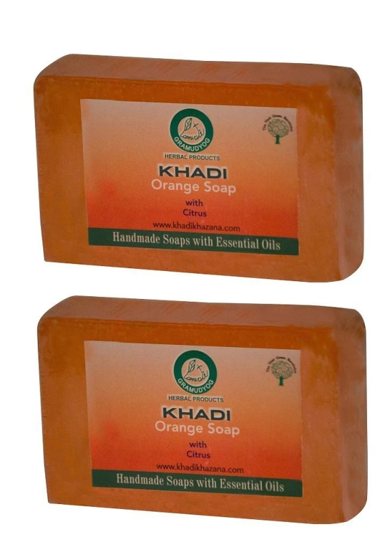 Khadi Herbal Orange Soap - 125gm (Pack of 2)