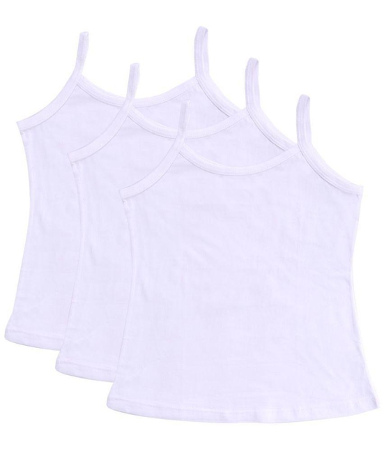 Bodycare Girls Vest Dori Neck Sleeveless Pack Of 3-White. - None