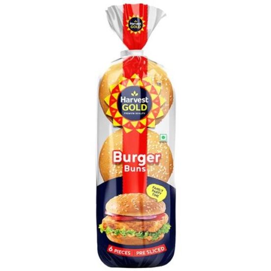 Harvest Gold Burger Buns - Til/Sesame Sprinkled, 100% Vegetarian, 300 G