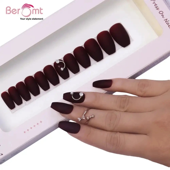 PARTY NAILS UNIQUE CHARM (NAIL KIT INCLUDED)-Maroon