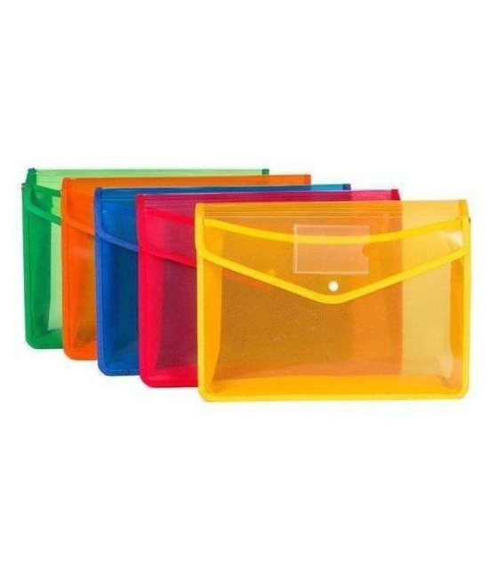 JARANI 5 Pcs A4 Document Folder/snap Button Organizer/Certificate Holder/Multi-Color