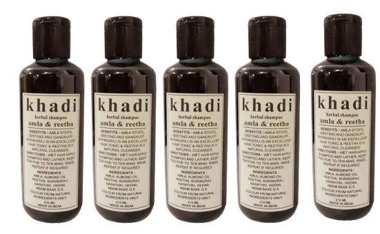 Khadi Amla & Reetha Herbal Shampoo (210 ml) - Pack of 5