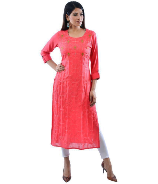 AMIRA'S INDIAN ETHNICWEAR - Pink Rayon Women's Stitched Salwar Suit ( ) - L