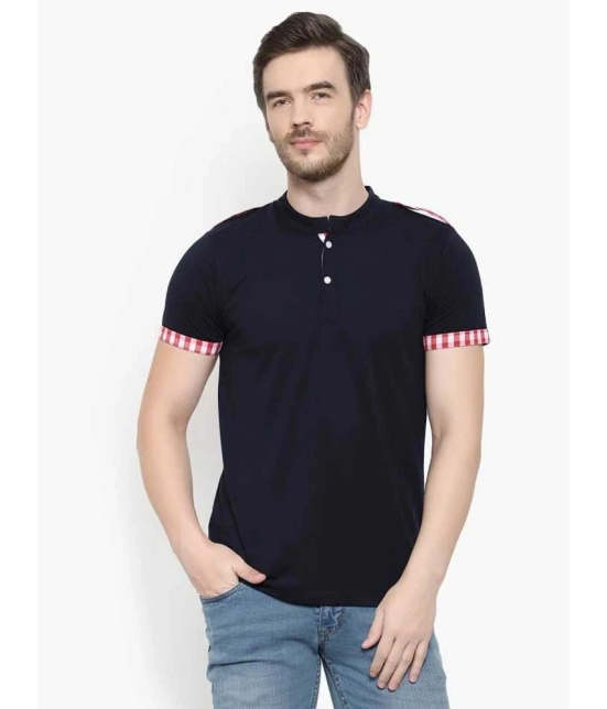 Glito - Navy Cotton Blend Regular Fit Mens T-Shirt ( Pack of 1 ) - None