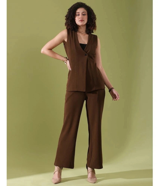 Selvia Brown Dyed Pant Top Set - None