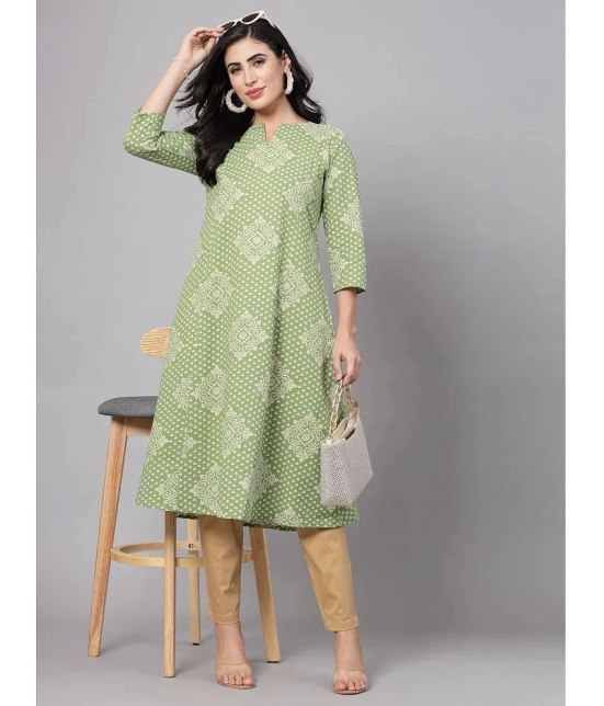 KIPEK Rayon Printed Straight Womens Kurti - Green ( Pack of 1 ) - None