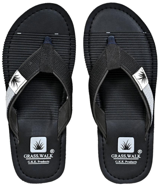 GRASS WALK - Black Men's Thong Flip Flop - None