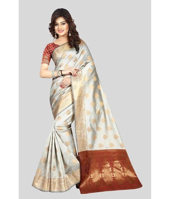 Gazal Fashions - Multicolour Banarasi Silk Saree With Blouse Piece ( Pack of 1 ) - Multicolour