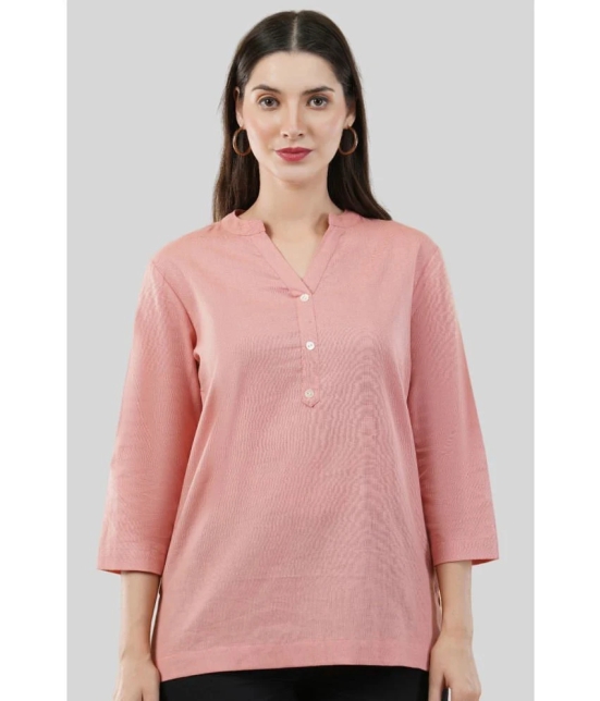 PPTHEFASHIONHUB Rayon Solid Straight Womens Kurti - Peach ( Pack of 1 ) - None