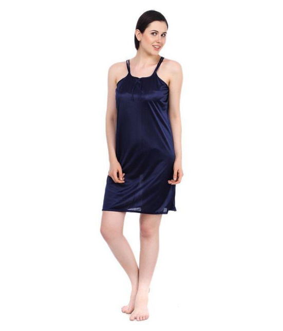 Fasense Satin Nighty & Night Gowns - Navy - L