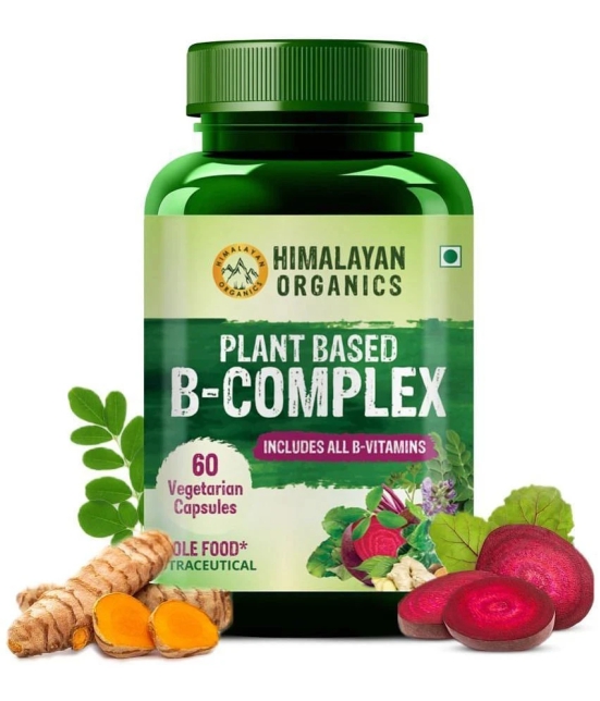 Himalayan Organics Plant Based B-Complex Vitamins B12, B1, B2, B3, B5, B6, B9 and Biotin 60 Caps