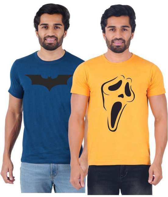 ferocious - Blue Cotton Regular Fit Men's T-Shirt ( Pack of 2 ) - None