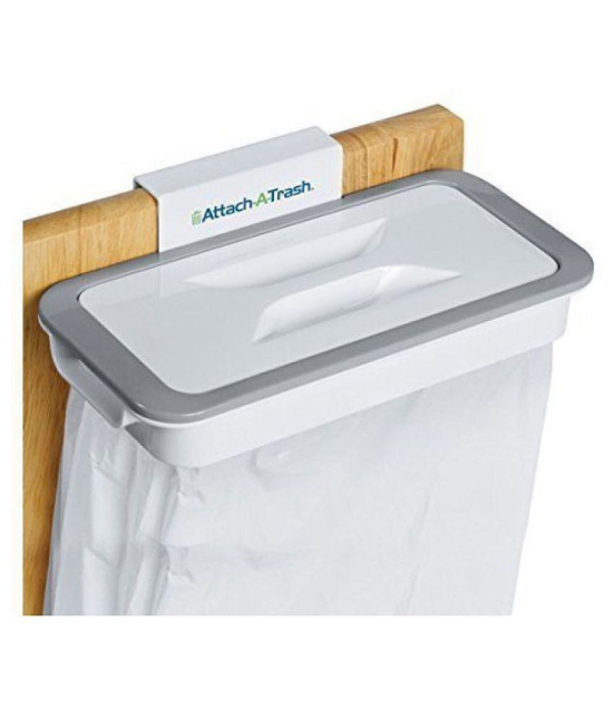 Hi-Lee Attach A Trash The Hanging Trash Bag Holder for Kitchen Bathroom Office Schools Clinic Waste Holder Hanging Rubbish Trash Carrier Bin Bag