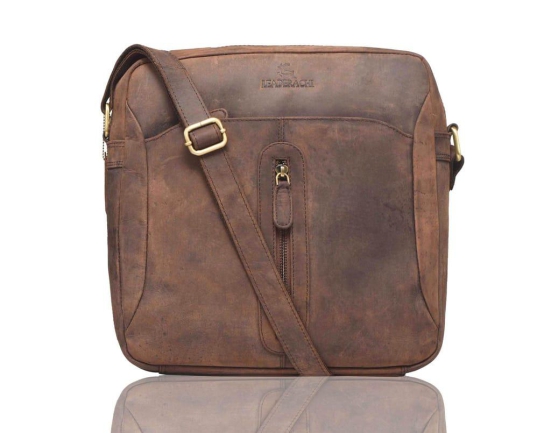 Leaderachi Vintage Hunter Leather Crossbody Messenger Bag For Mens.