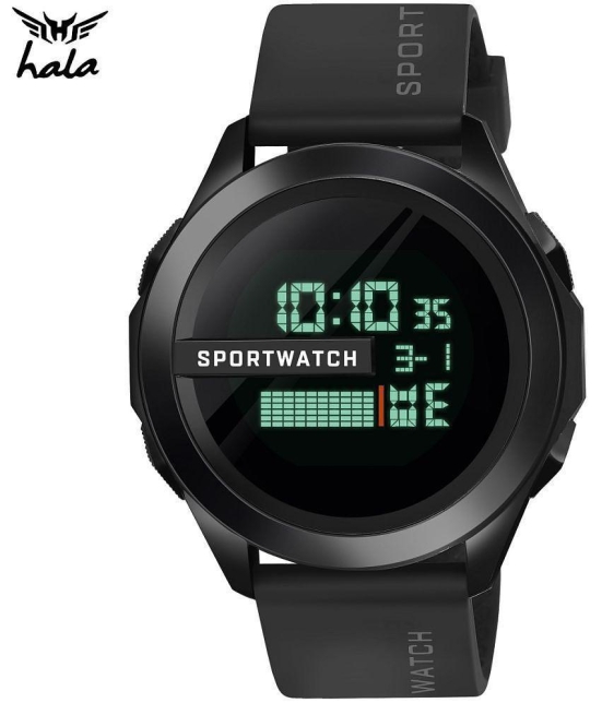 Hala - Black Silicon Digital Mens Watch