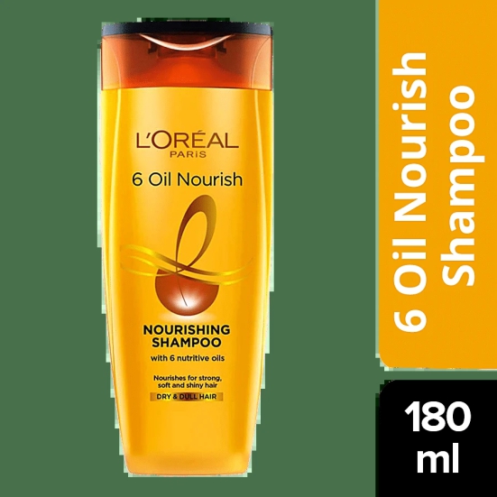 Loreal Paris 6 Oil Nourish Shampoo - Scalp + Hair, Dry & Dull Hair, 180 Ml(Savers Retail)