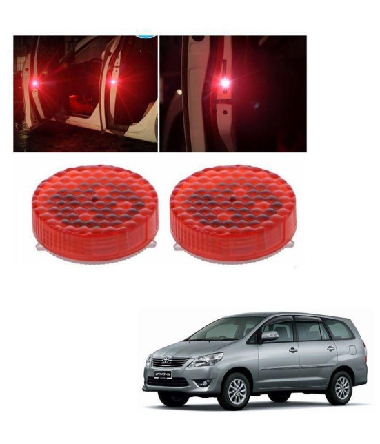 Kozdiko Waterproof 5 LED Wireless Car Door Warning Open Lights Indicator Decor Interior Flash Magnetic car led Lights for Anti Rear-End(RED) Free Batteries (2 Pair 4 pcs) For Toyota Innova