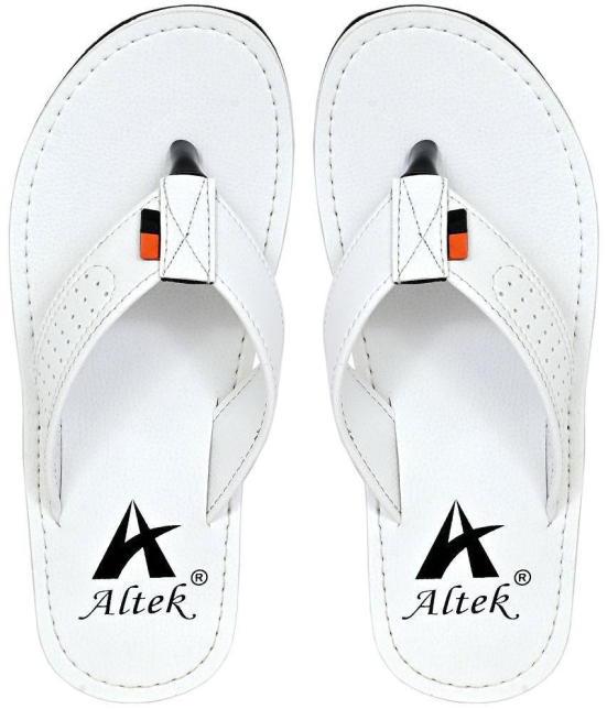 Altek White Mens Leather Slipper - None