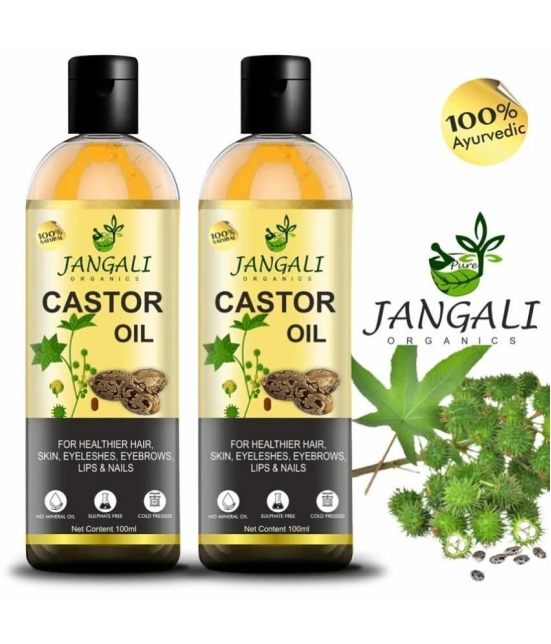 PURE Jangali ORGANICS Castor Oil for Skin & Hair Oil-100ML Hair Oil (200 ml)