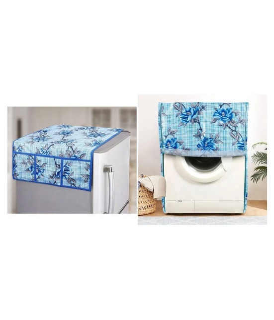 E-Retailer Set of 2 Polyester Blue Washing Machine Cover for Universal Front Load - Blue