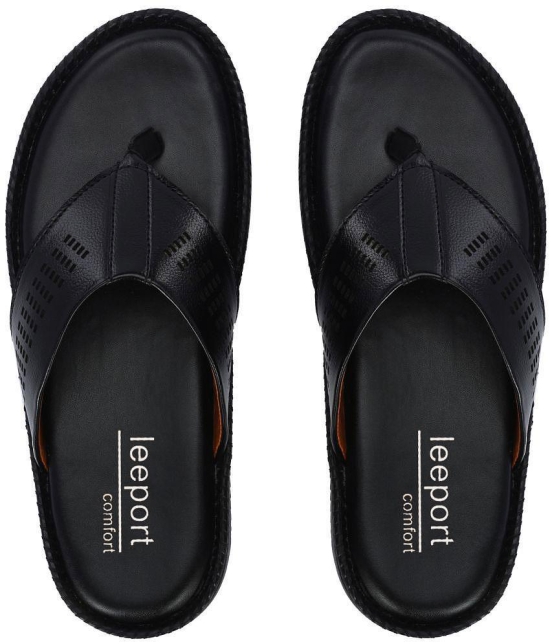 Leeport Black Mens Slide Flip Flop - None