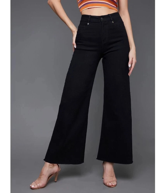 Miss Chase - Black Denim Wide Leg Womens Jeans ( Pack of 1 ) - None