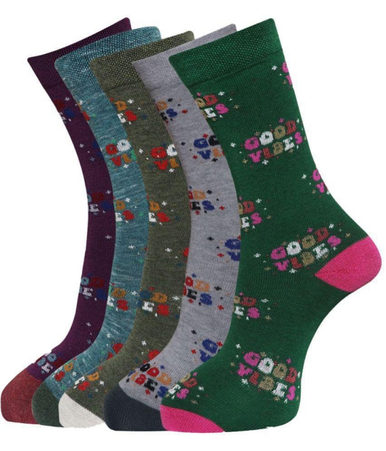 Dollar - Multicolor Cotton Women's Mid Length Socks ( Pack of 5 ) - None