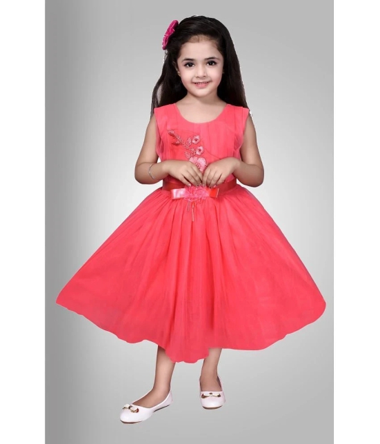 Arshia Fashions - Red Net Girls Frock ( Pack of 1 ) - None