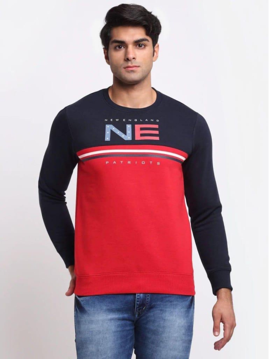 Rodamo  Men Red Colourblocked Sweatshirt