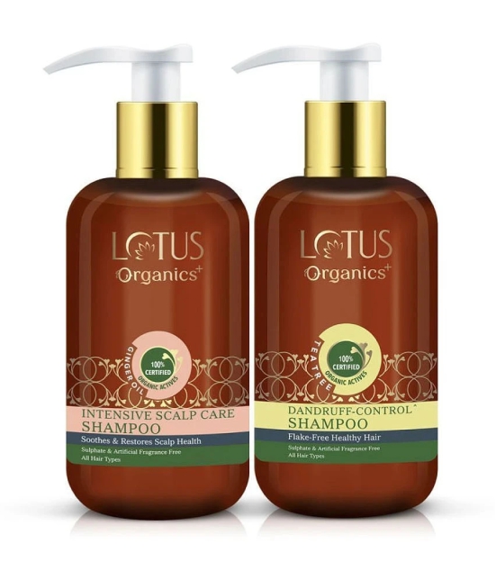 Lotus Organics+ Dandruff Control Shampoo300ml & Revitalising Hair Oil (100 ml)Combo , (pack of 2)