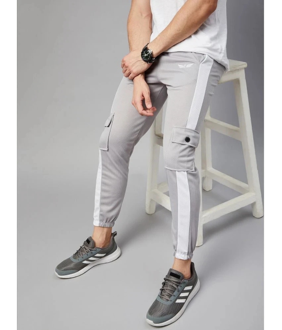 Chrome & Coral Regular Flat Mens Joggers - Light Grey ( Pack of 1 ) - None