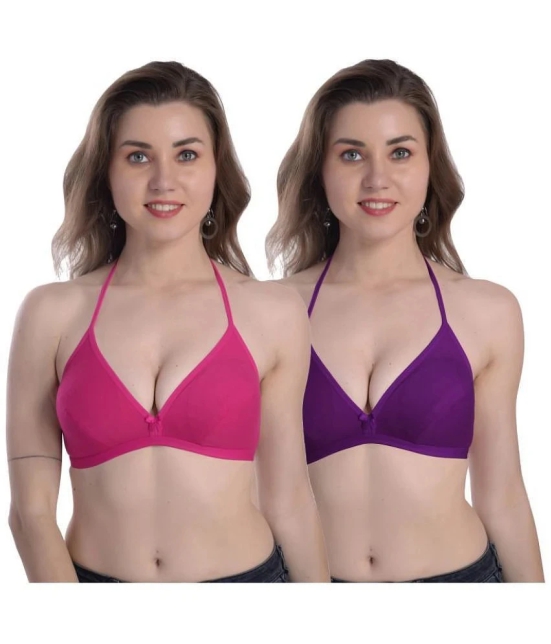 Madam Cotton T-Shirt Bra - Multi Color Pack of 2 - 30