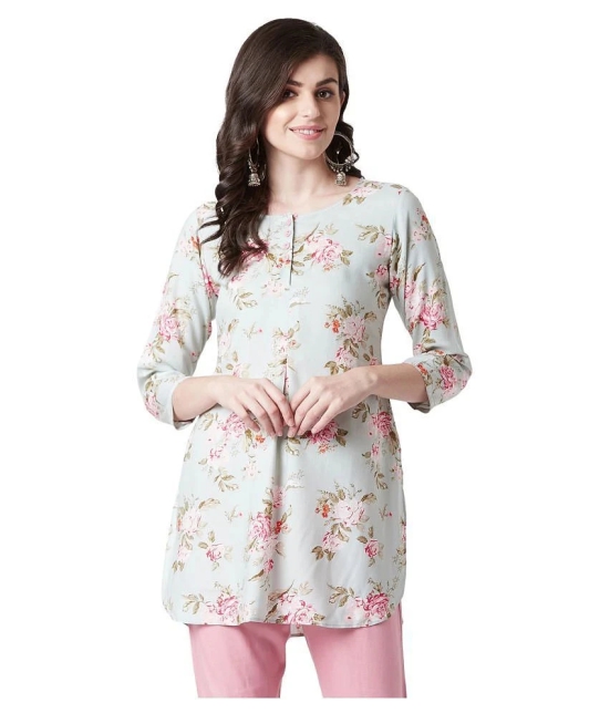 Tissu Green Rayon Straight Kurti - XS