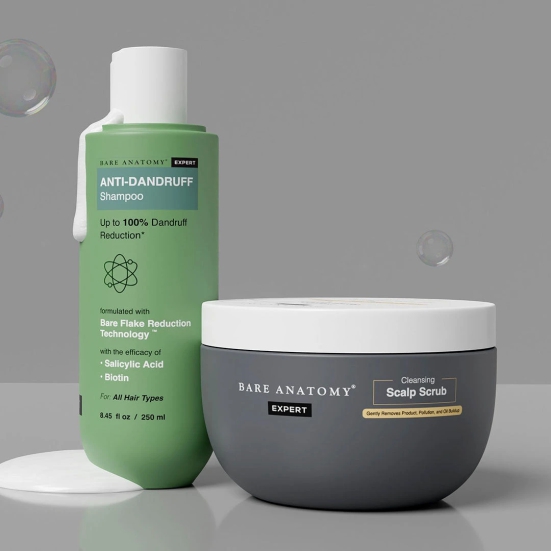 Scalp Exfoliating Scrub and Anti-Dandruff Shampoo