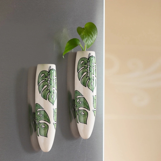 Lush Life Magnetic Fridge Planters In Ceramic (Set of 2)