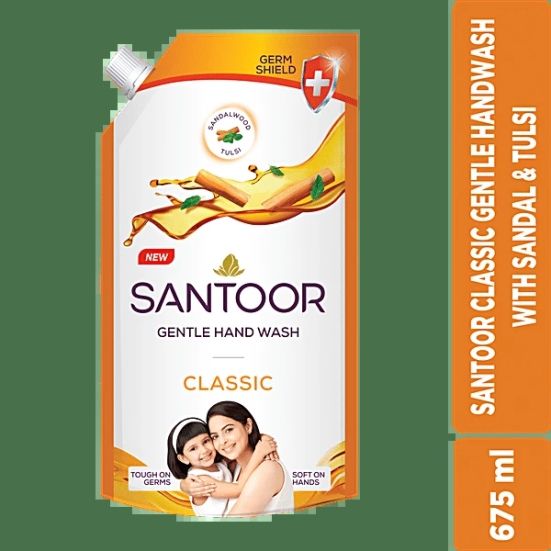 Santoor Gentle Hand Wash Classic, 750Ml