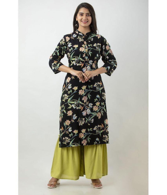 MAUKA - Black Straight Rayon Women's Stitched Salwar Suit ( Pack of 1 ) - None