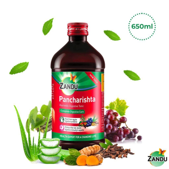 Zandu Pancharishta Ayurvedic Digestive Syrup for Indigestion, Constipation and Bloating 650ml