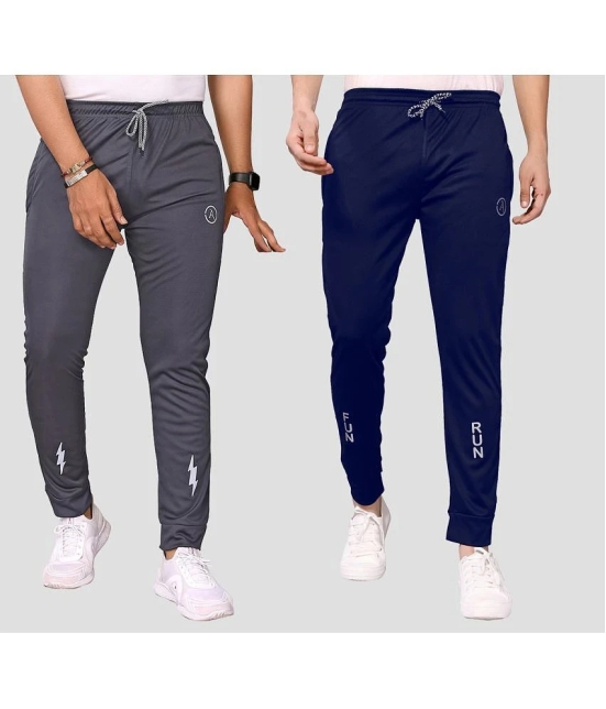 Anand Multicolor Lycra Mens Joggers ( Pack of 2 ) - None