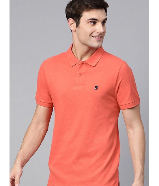 ADORATE Cotton Blend Regular Fit Solid Half Sleeves Mens Polo T Shirt - Rose Gold ( Pack of 1 ) - None