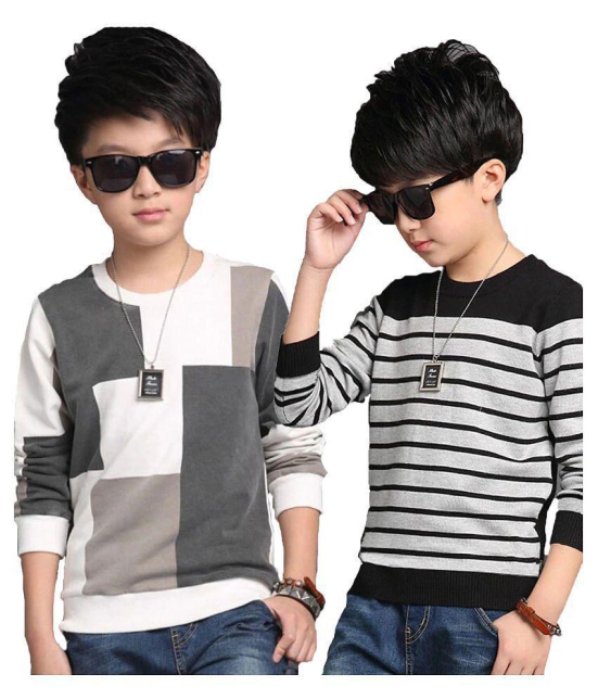 FORCE Kids Cotton Tshirt Grey::Black::White 6-7Y - None